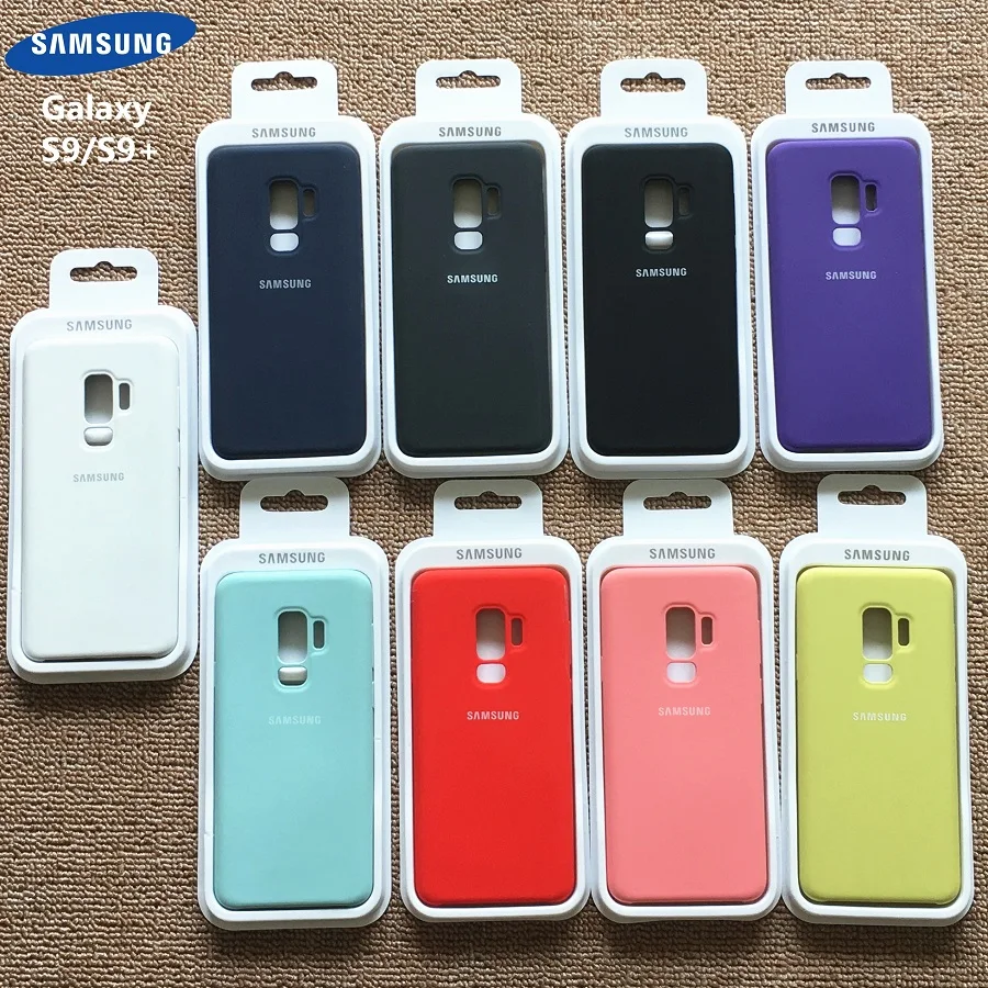 Шелковистый мягкий жидкий силиконовый чехол для Samsung Galaxy S9 Plus Оригинальный + в