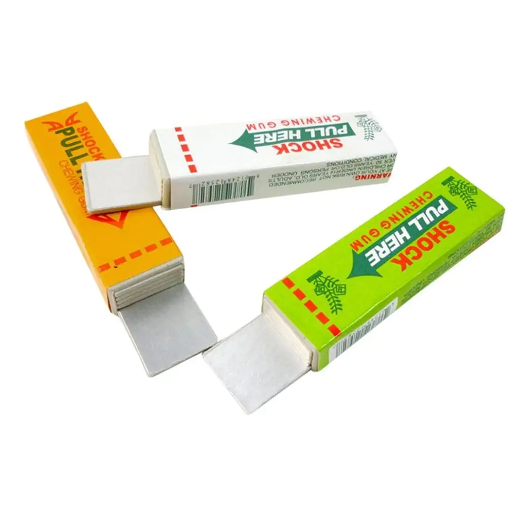 Fashionable Unique Fantastic Safety Trick Joke Funny Toys Electric Shock Chewing Gum Pull Out Head for Gifts