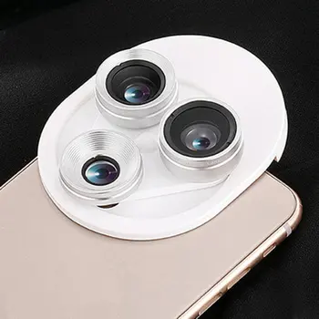 3で1携帯電話レンズセットプロ積分ターンテーブル外用広角 + 魚眼 + マクロカメラレンズセット