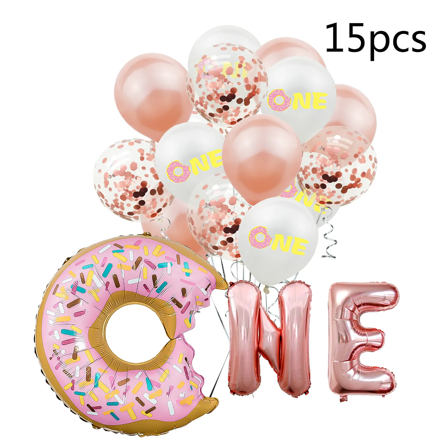 

Donut Print One Latex Balloon 1 Year Old Baby Baptism Donut Set Birthday Party Balloon Decoration Male Baby Girl Baby