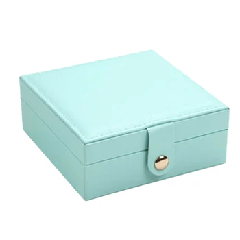 

CASEGRACE Jewelry Storage Box Square Portable Jewelry Box PU Leather Ring Bracelet Finishing Box