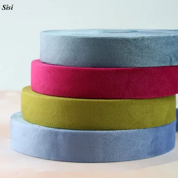 

Sisi 11Yard Layering Cloth Tape 3/8" 1" 2" Purple Blue Velvet Fabric Ribbon 10 25 50mm Bias DIY Garment Hair Bow Collar Accessor
