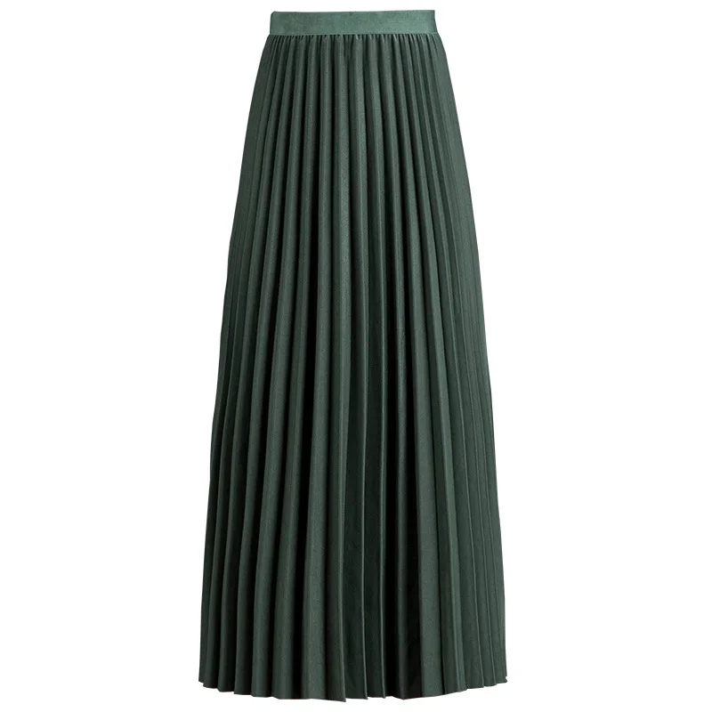 Осенне-зимняя женская плиссированная юбка, высокая талия, эластичная талия, трапециевидная Женская юбка-зонт, Faldas Saias