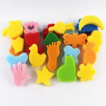 Éponge de peinture colorée pour enfants, 24 pièces, jouet éducatif artisanal