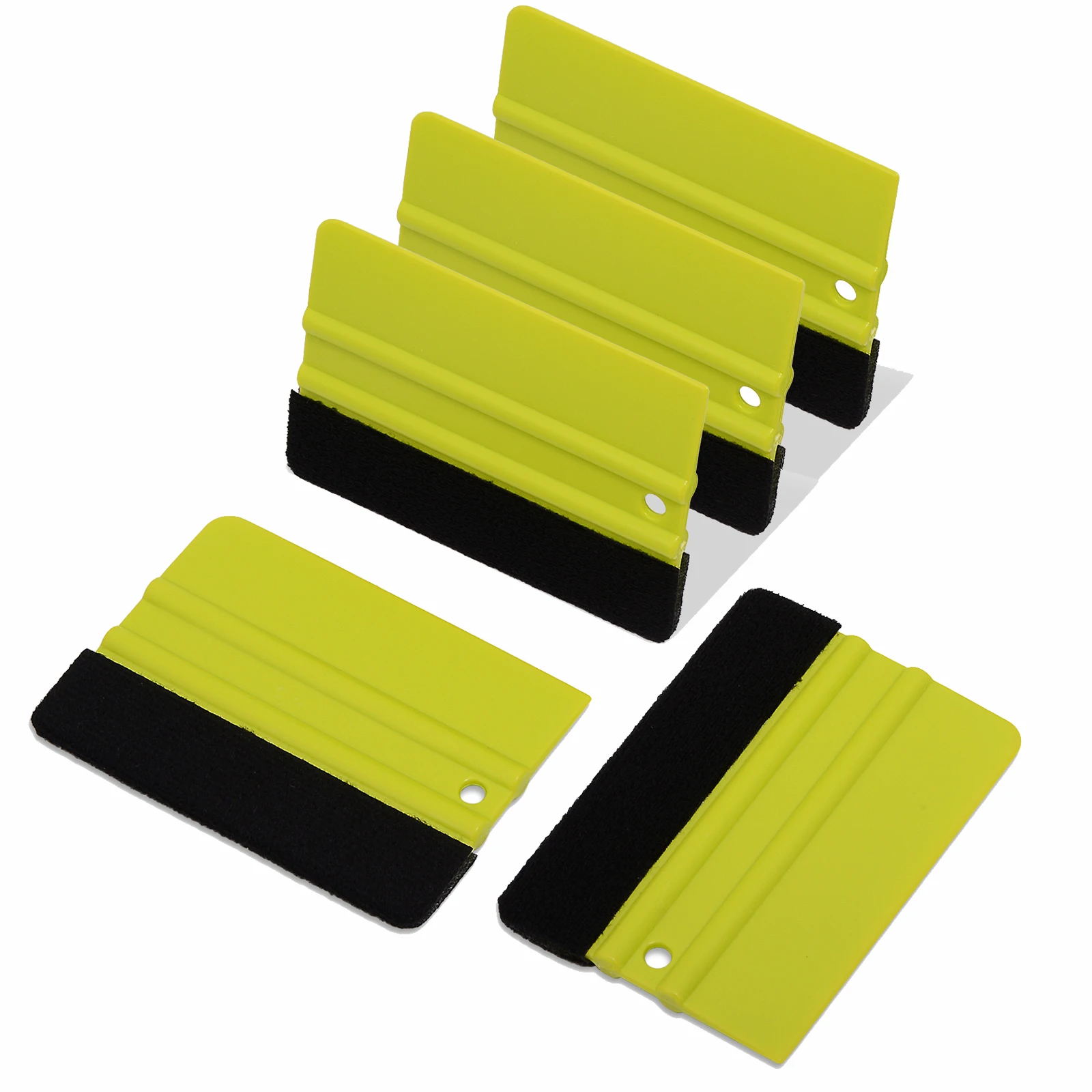 FOSHIO 5/10PCS Vinyl Wrapping Car Felt Squeegee Wiper Window Tint Foil Green Scraper Carbon Fiber Film Removal Tools Accessories