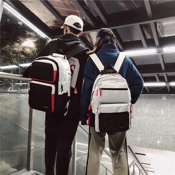 

Schoolbag Men's Student Casual Backpack Large Capacity Personalized Street Fashion Korean-Style Hong Kong Style Backpack Women