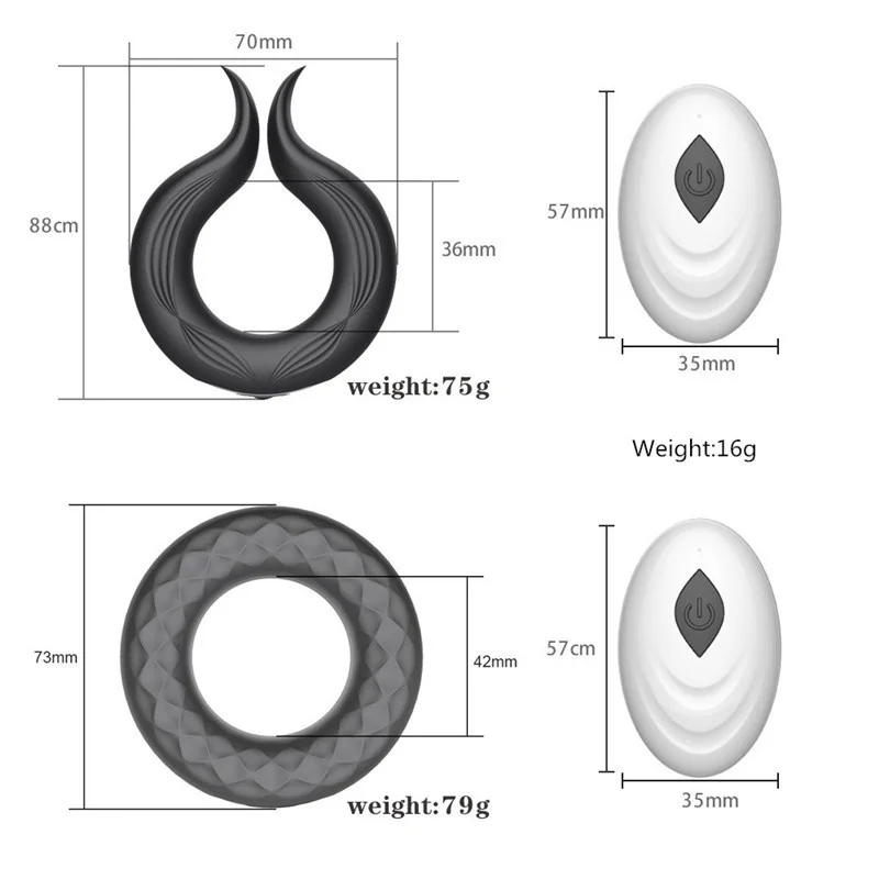 Vibrator Penis Ring Silicone Cock Rings Dick Vibrator Male Penis Massage Sex Toys For Men Remote Control 10 Speed Time Delay (1).jpg_.webp