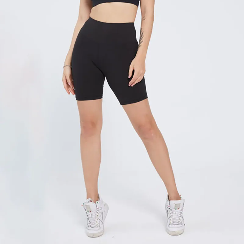 

NORMOV Fashion Women Shorts Solid Fitness High Elastic Waist Push Up Polyester Hot Short Workout Black Skinny Shorts Feminina