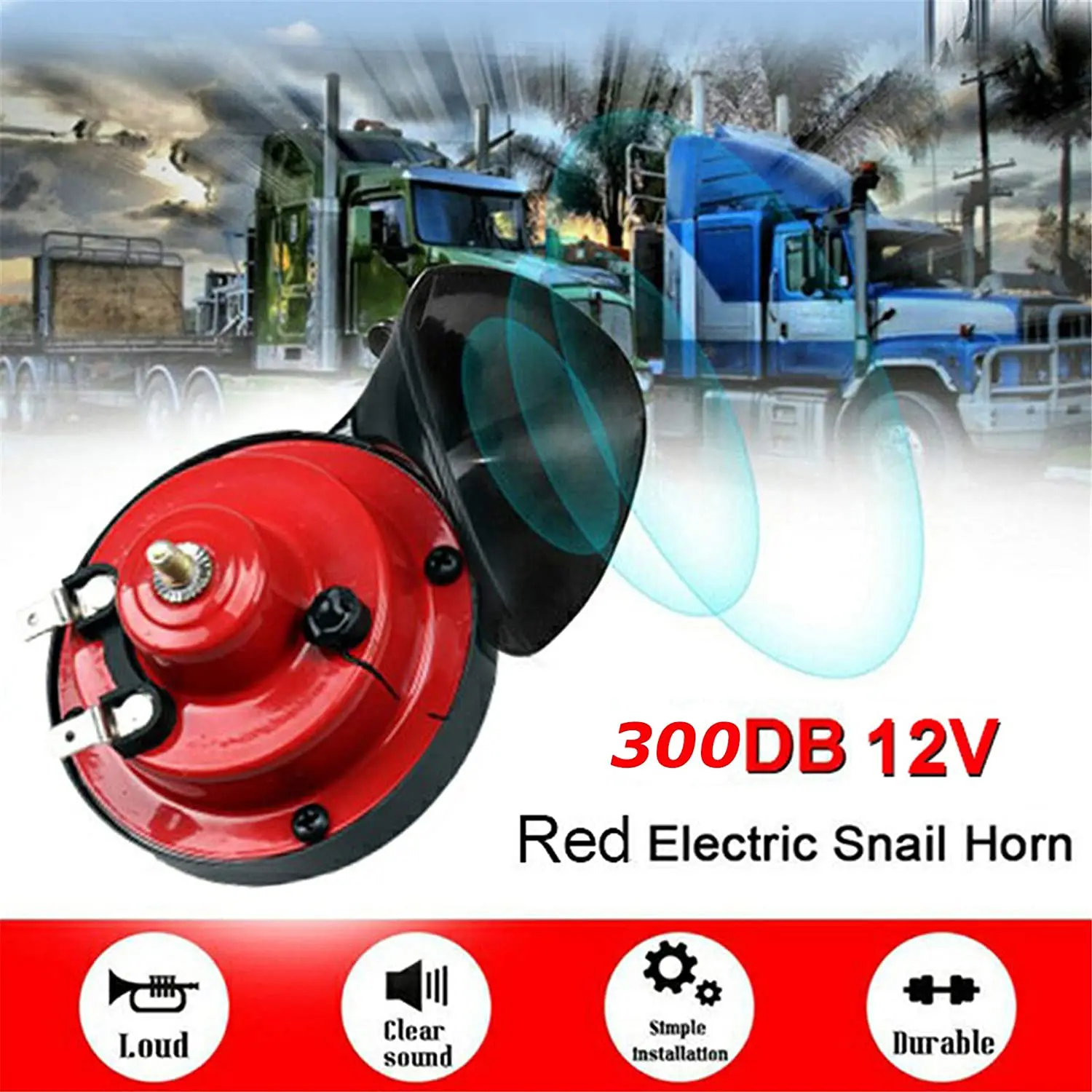 

2PCS 300 DB Electric Snail Horn For 12v Power Supply Car-boat Motorcycles Automotive Loudspeaker Car Speaker Sound Signal