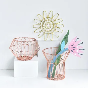 

Collapsible Stainless Steel Wire Basket Folding Storage Mesh Wire Fruit Basket Creative Multifunctional Grocery Storage Basket