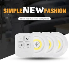 Креативный светильник под шкаф с регулируемой яркостью на батарейках COB светодиодный светильник s Шкаф светильник с пультом дистанционного управления для кухни прихожей