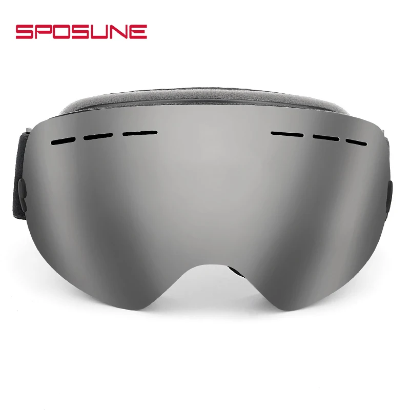 SPOSUNE Ski Goggles Magnetic Double Layer Polarized Lens Ski Goggles Skiing Anti-fog Windproof UV Snowboard Eyewear Outdoor Snow