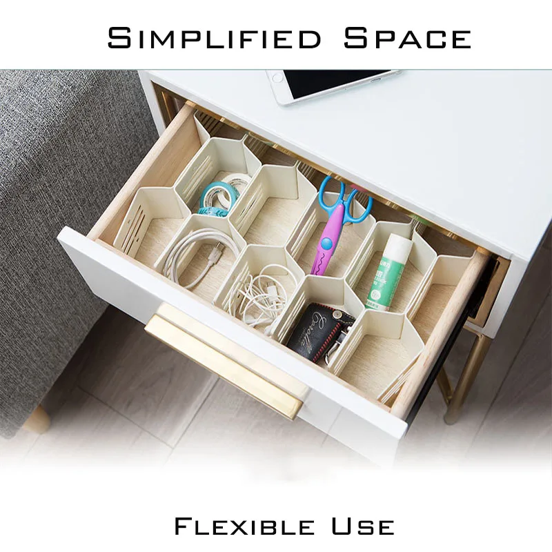 

12 Plaid Drawer Organizer Honeycomb Plastic Underwear Organizer Drawer Divider Bra Sock Organizer Box for Bedroom
