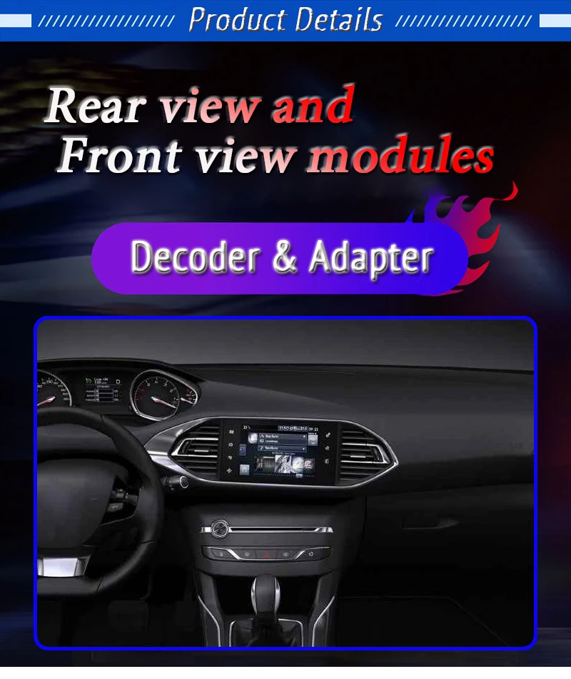 For Peugeot 308 408 508 4008 5008 2013~2020 Rear Camera Module Decoder Rear View Parking Original Car Screen Upgrade CAM Adapter gcgh