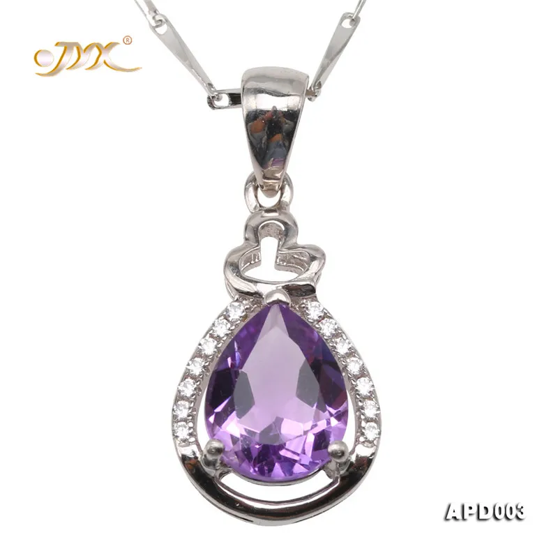 

JYX Beautiful Amethyst Pendant Oval Faceted Jewelry for Women Everyday Holiday Gift
