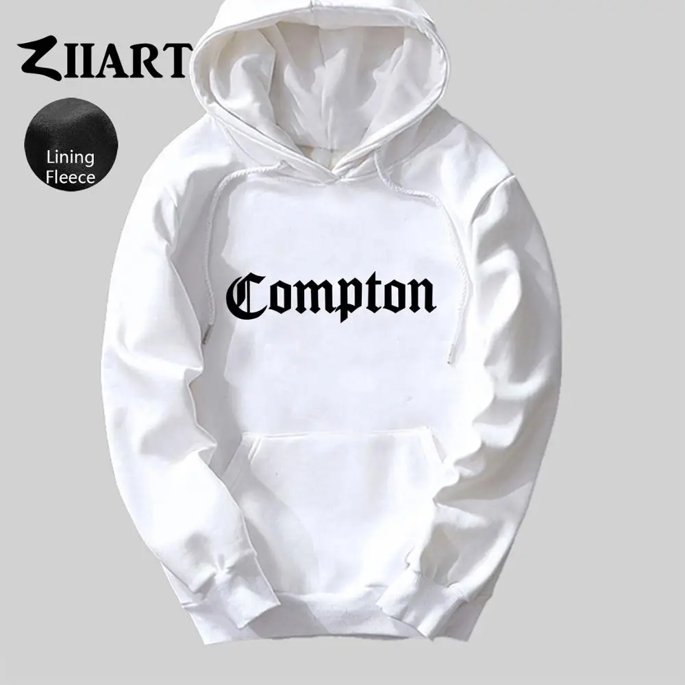 Compton Готический шрифт девушки женщина флис Толстовка Пара Одежда ZIIART - Цвет: White