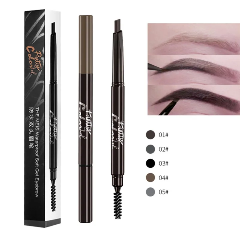 Voucher Chance for  Double-end Triangle Eyebrow Pencil Waterproof Smudge-proof Colorfast Eyebrow Pen Eyebrow Makeup Cos