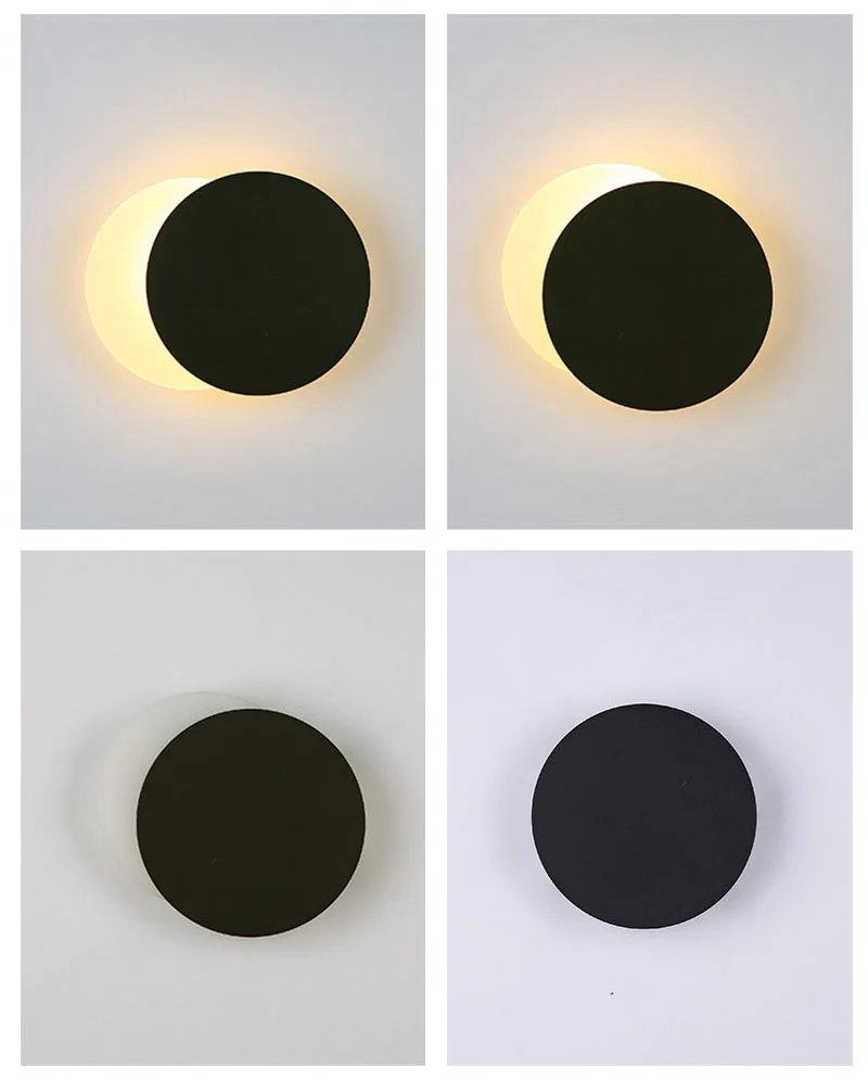 Feimefeiyou Nordic modern art solar eclipse wall lamp stair aisle corridor background wall bedroom bedside wall round LED lamp outdoor wall lights