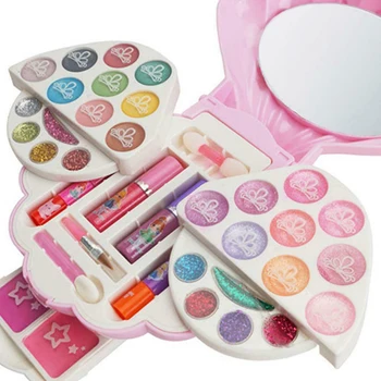 

Kids Makeup Set Girls Washable Shell Cosmetics Kit Children Play Toy Eyeshadow Lip Gloss Flash Powder Princess Dress Up