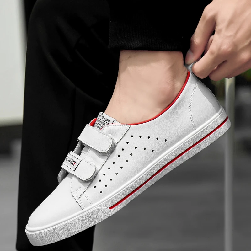 Man Lace Up Shoes Cow Leather Round Toe Flat Shoes Cut Outs Breathable Real Leather Footwear Soft Sole Breathable Shoes 6