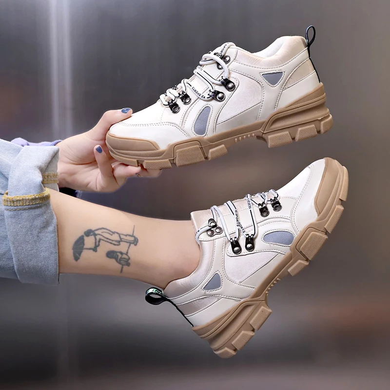 

2019 Women Shoes Fashion Tenis Feminino Dad Platform Chunky Sneakers Breathable Mesh Woman Casual Sneaker White Zapatillas