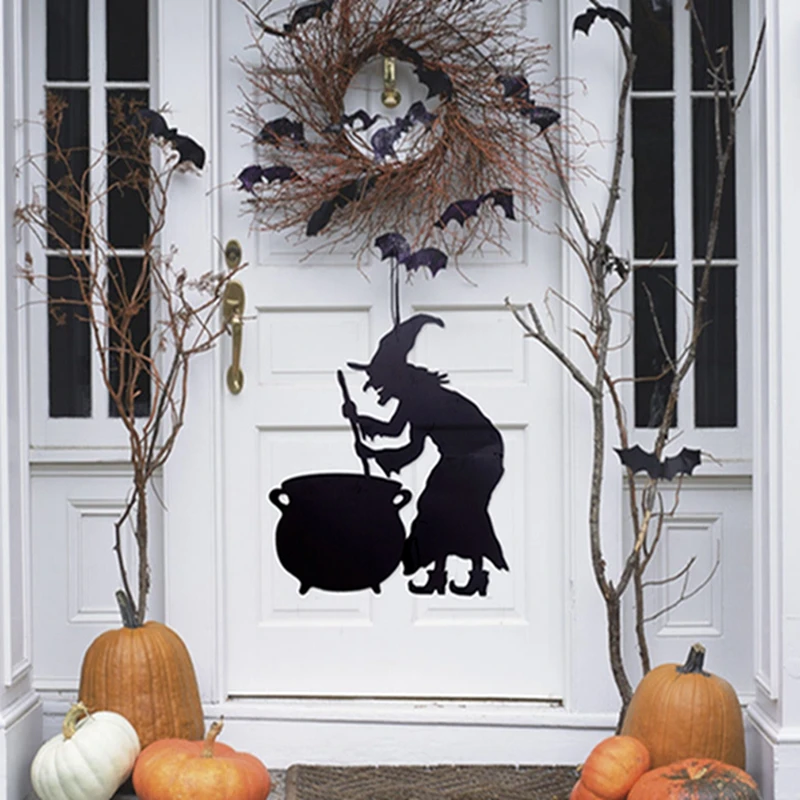 Personality Witch Is A Halloween non-woven Wall Hanging Door Witch Decoration Halloween Party Supplies (black) Personality Witch Is A Halloween non-woven Wall Hanging Door Witch Decoration Halloween Party Supplies (black)