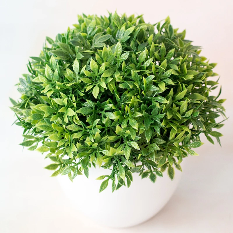 Искусственное растение бонсай Трава лист шар реалистичное украшение в горшке для дома