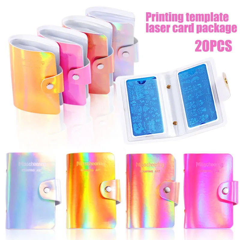 20 слотов штамп для дизайна ногтей пластина стемпинга держатель сумка хранения