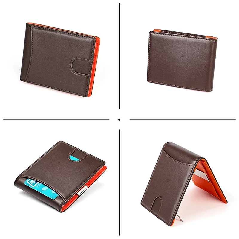 Ультратонкий мужской из натуральной кожи с кошельком RFID