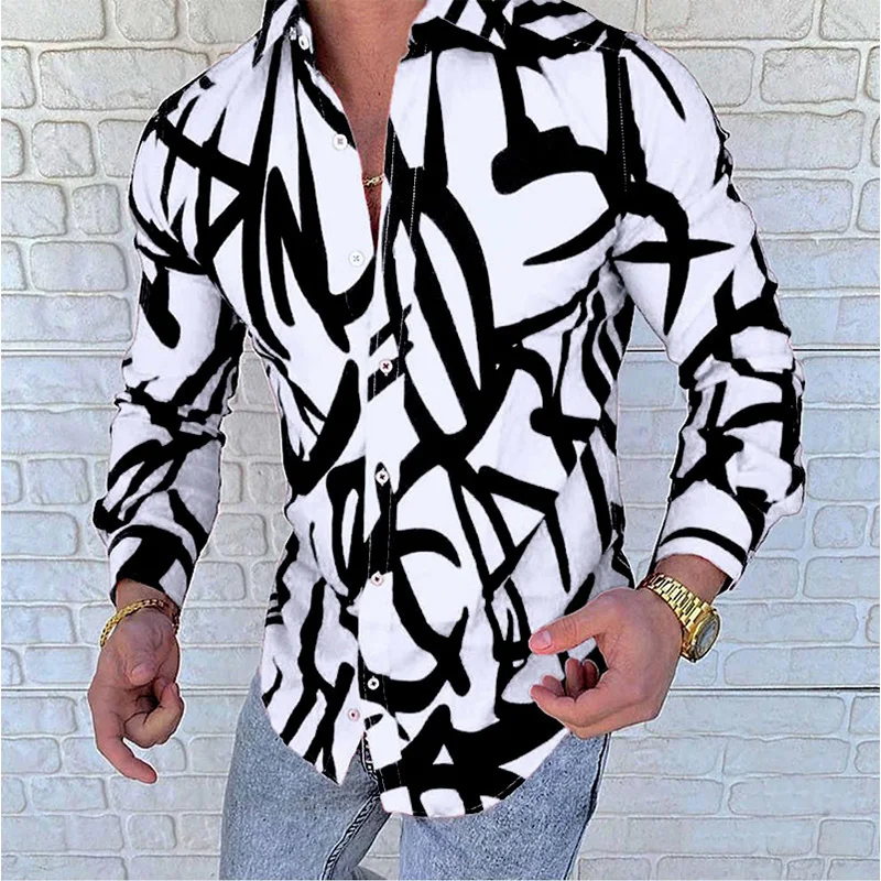 Dress Shirts Men Social shirt Slim Fit Long Sleeve Lapel buttons Chemise Homme Casual Club Prom Shirt