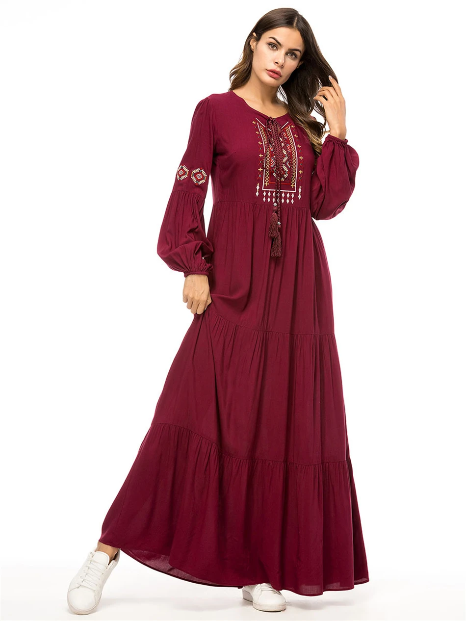 Мусульманская одежда для женщин abaya Дубай одноцветное с длинным ...