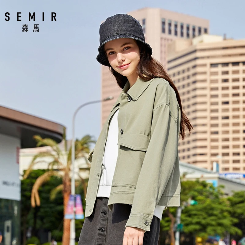 Женские куртки в стиле Харадзюку SEMIR, однотонные куртки больших размеров на осень и зиму, 2019 Женские куртки в стиле Харадзюку SEMIR, однотонные куртки больших размеров на осень и зиму, 2019