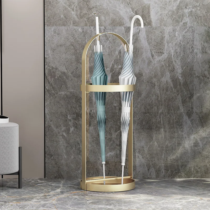 Nordic Wrought Iron Household Furniture Umbrella Stands Hallway Porch Cafe Umbrella Holder Office Hotel Lobby Drain Storage Rack