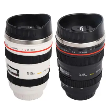

Creative 400ml Stainless steel liner Camera Lens Mugs Coffee Tea Cup Mugs With Lid Novelty Gifts Thermocup Thermo mug