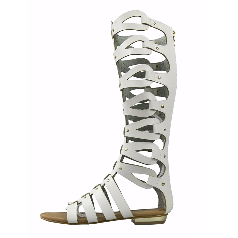 Женские сандалии-гладиаторы до колена летние сандалии в римском стиле с