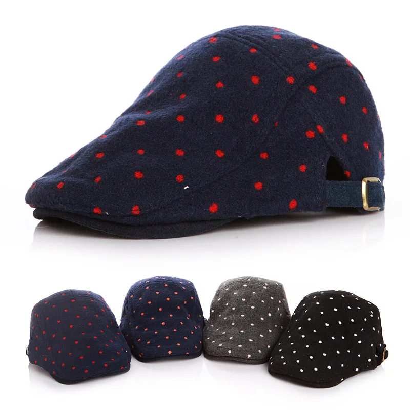 

Autumn And Winter Bay Hat Classic Dots Children Beret hua nav Baby Cricket-cap Hat Unisex Fashion Goods