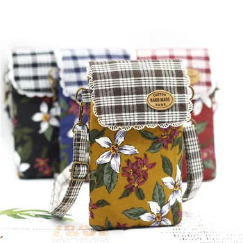 

Fashion Flower Canvas Women Bag Crossbody Shoulder Strap Messenger Bags Multi Card Coin Wallet Handbag Purses Cell Phone Pouch