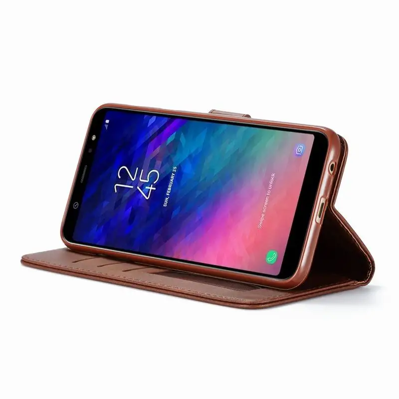 Чехлы для Samsung Galaxy A8 Plus 2018 A8S роскошный откидной Магнитный винтажный Матовый
