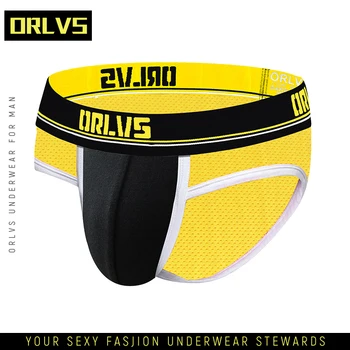 

ORLVS Male Briefs Mesh Brief Man Underpants Gay Jockstrap Mens Panties Cuecas Breathable Ropa Interior OR194