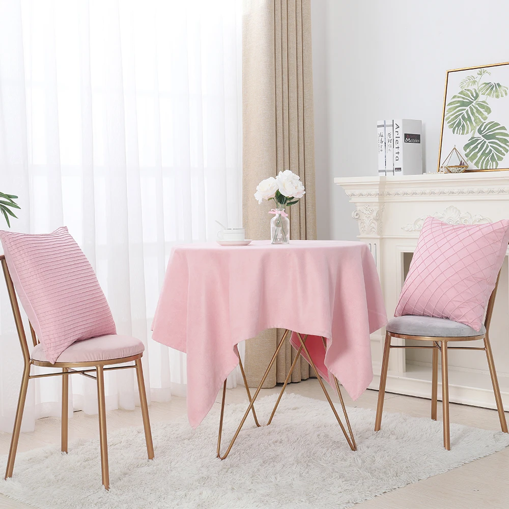 

Suede fabric table cloth multi sizes tablecloth solid table cover for wedding party table decoration