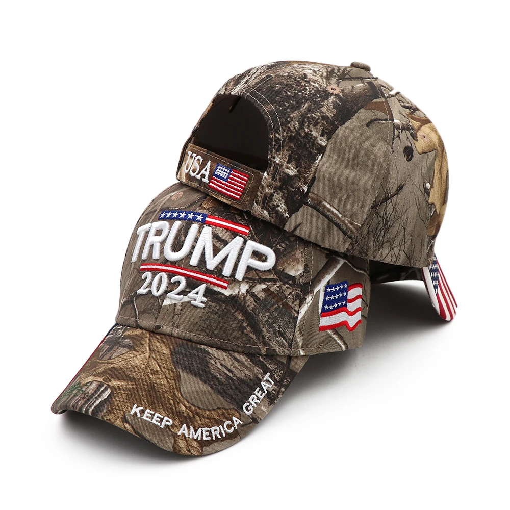 Donald Trump Hat Camouflage Cap Keep America Great MAGA Hat President 2024 American Flag USA Baseball 