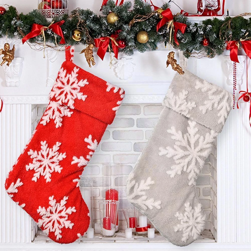 Christmas Flavours 2022 Christmas Decoration Plush Snowflake Christmas Stocking Fireplace New Tree 2022  Xmas Home Year Christmas Tree Pendant Decor J4F4|Pendant & Drop Ornaments|  - Aliexpress