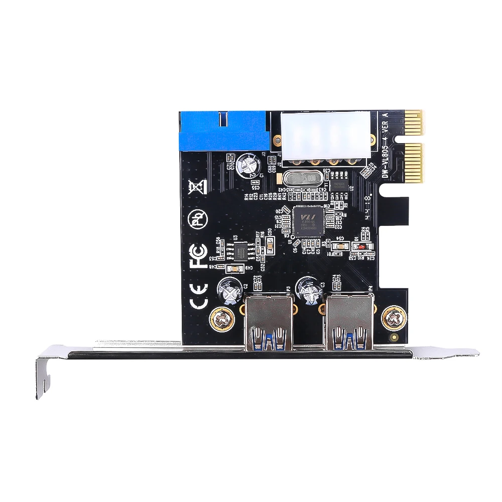 USB 3,0 карта расширения PCI-E адаптер внешнего 2 Порты и разъёмы концентратор внутренний 19pin Заголовок карта PCI-E 4pin IDE/SATA Мощность разъем для ПК