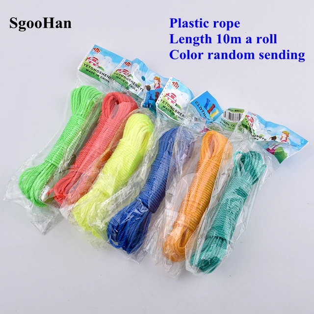 10 M/Tekercs Műanyag Kötél Otthoni Szárítókötél Esőálló Kendő Ponyvázza Az Árnyékolás Nettó Telepítést Kötő Kötelek Színes