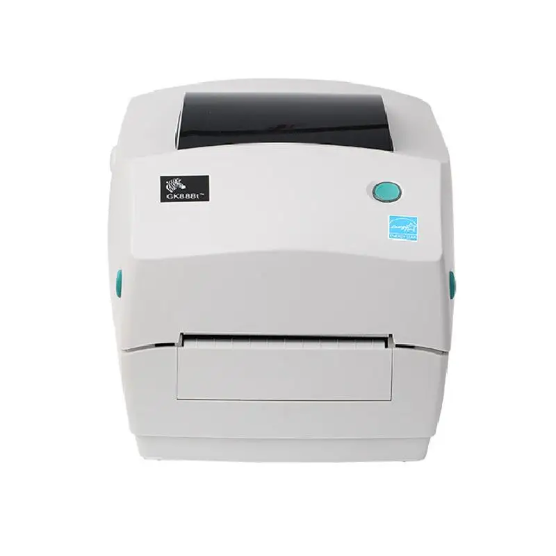 Zebra GK888T Настольный прямой тепловой/термотрансферный принтер этикеток, 4 дюйма/с скорость печати, 203 точек/дюйм разрешение печати, 4,0" Ширина печати