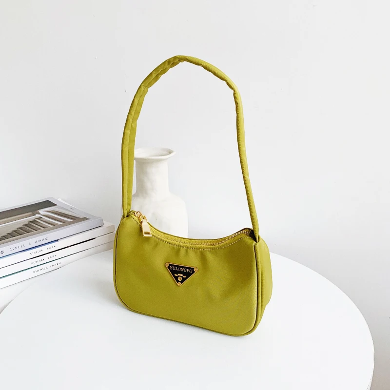 Vintage Women's Baguette Bag – Small Nylon Shoulder Purse, Retro Luxury Handbag for Ladies image 2