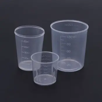 

3Pcs DIY Epoxy Resin Plastic Measuring Cups Set 30 50 100ML For Jewelry Making
