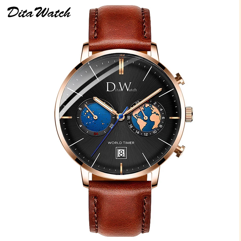 

Mens Watches Personalized Watch Men Luxury Quartz Man Multiple Time Zone Wrist Watch Men Fashion Relogio Masculino New 2019 DITA