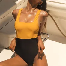 Ретро купальный костюм-женский спортивный цельный купальный костюм монокини с высокой талией одежда для плавания купальный стиль пляжный 1 шт. купальный костюм