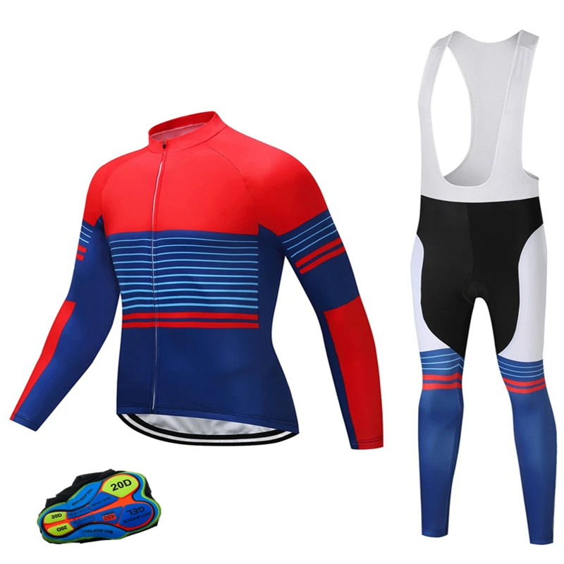 Spring Autumn Breathable Riding Bike Fashion Tight Fitting Ultraviolet-Proof Sets Set Cycling Clothes Men's Jersey Suit Sport 4